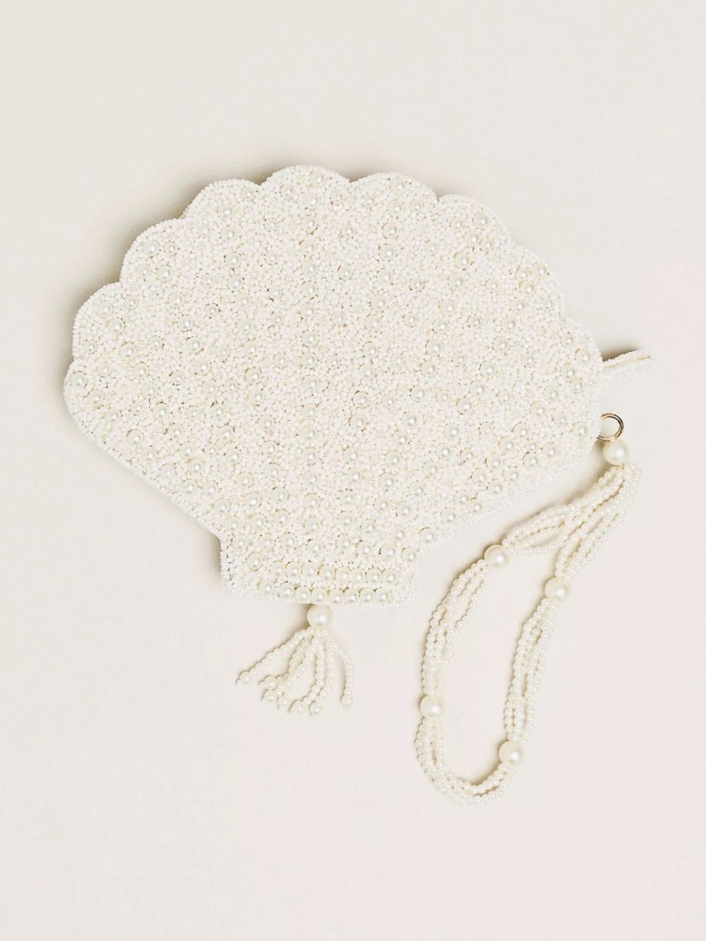 Maeve Beaded Icon Crossbody Bag | Anthropologie | White Shell | OS | NWT